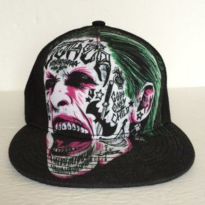 Suicide Squad Joker Tattooed Face Mens Flat Brim Baseball Cap Hat DC Comics